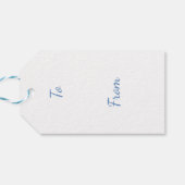 Antike Nebelblaue Rosen Geschenkanhänger (Rückseite Horizontal)