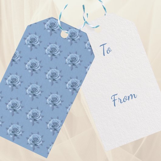 Antike Nebelblaue Rosen Geschenkanhänger