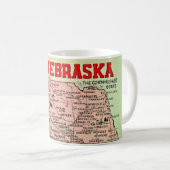 Antike Nebraska-Karte Kaffeetasse (VorderseiteRechts)