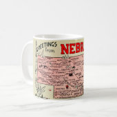 Antike Nebraska-Karte Kaffeetasse (Vorderseite Links)