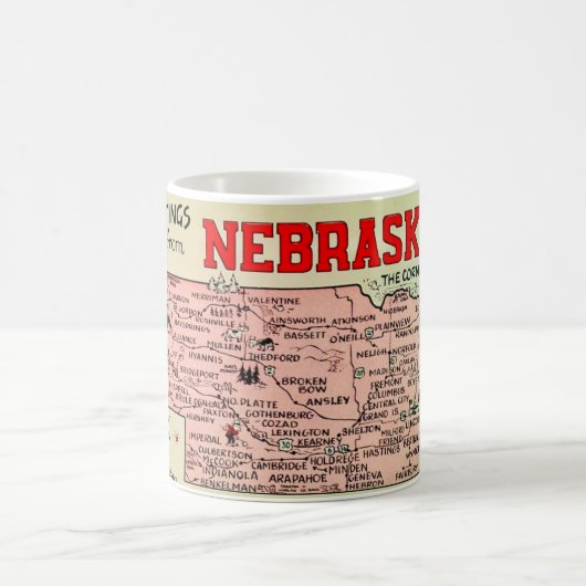 Antike Nebraska-Karte Kaffeetasse (Mittel)