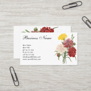 Antike Nelken Dianthus Gartenblumen Redoute Visitenkarte