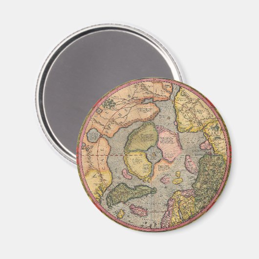 Antike Nordpol-Karte Magnet (Vorderseite/Rückseite)