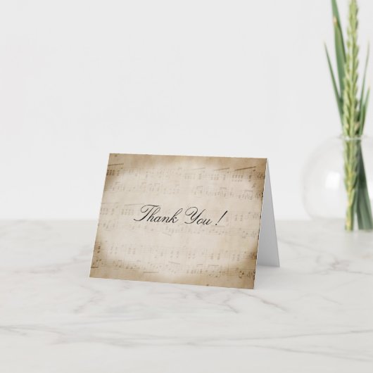 Antike Noten danken Ihnen zu kardieren Dankeskarte (Vorderseite)