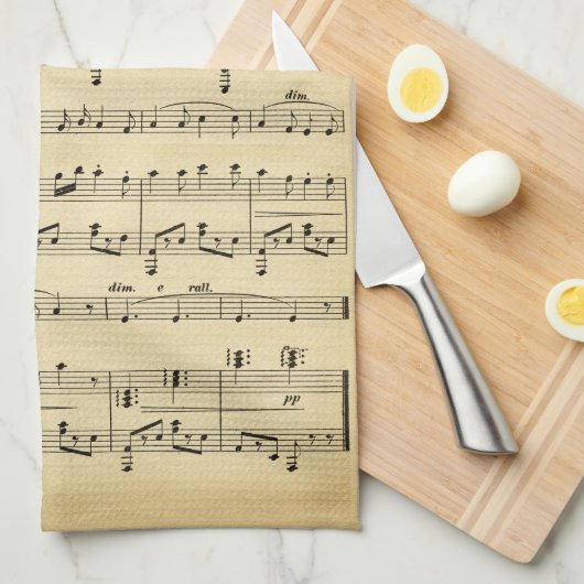 Antike Noten Handtuch (Viertel Falte)