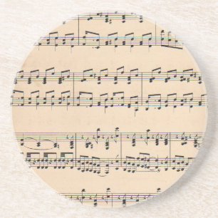 Antike Notenblatt-Partitur Schwarz-Weiß-Noten Untersetzer