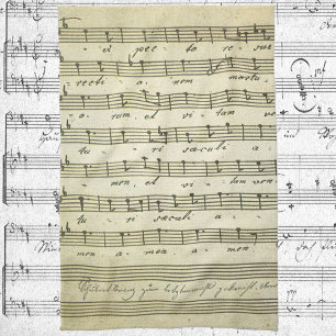 Antike Notenblätter, antike Partitur 1810 Handtuch