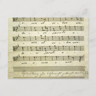 Antike Notenblätter, antike Partitur 1810 Postkarte