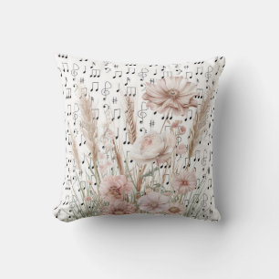 Antike Notenblätter mit rosa Pfingstrosen und Wild Kissen