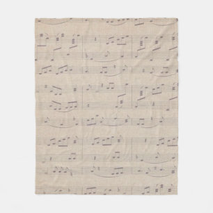 Antike Notenblattnote Musiker musikalisch Fleecedecke