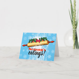 Antike Nudelrolle Weihnachtsbäckerei personalisier Karte