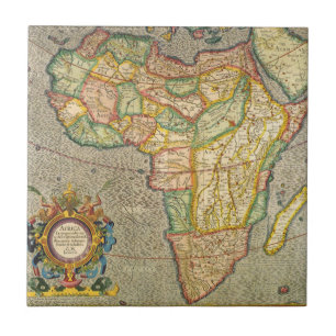 Antike Old World Gerardus Mercator Karte von Afrik Fliese