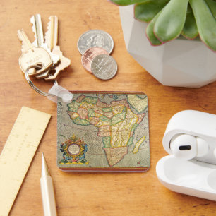 Antike Old World Gerardus Mercator Karte von Afrik Schlüsselanhänger