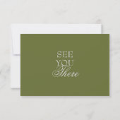 Antike Olivgrüne Spitze Retro QR-Code Hochzeit RSVP Karte (Rückseite)