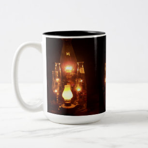 Antike Öllampen-Kaffeetasse 'Vergangene Ära' 0,45 Zweifarbige Tasse