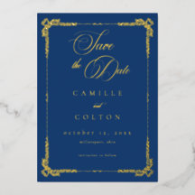 Antike Ornamentale Blaue Gold-Rollen Gotische Spei