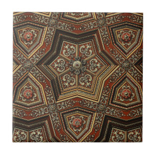 Antike Ornamentale Goldene Renaissance Geometrisch Fliese