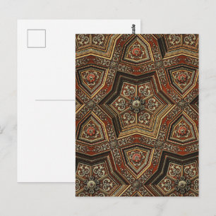 Antike Ornamentale Goldene Renaissance Geometrisch Postkarte