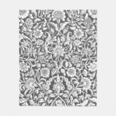 Antike Ornamentik florale weiß auf grau Fleecedecke (Vorderseite)