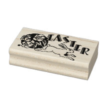 Antike Osterhasen Gummistempel Vintage