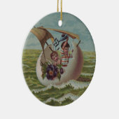 Antike Osterkarte Segeleier Kinder Keramik Ornament (Rechts)