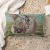 Antike Osterkarte Segeleier Kinder Lendenkissen (Decke)