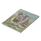 Antike Osterkarte Segeleier Kinder Notizblock (Rotiert)