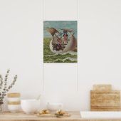 Antike Osterkarte Segeleier Kinder Poster (Küche)