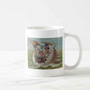 Antike Osterkarte Segelndes Ei Kinder Kaffeetasse