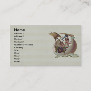 Antike Osterkarte Segelndes Ei Kinder Visitenkarte