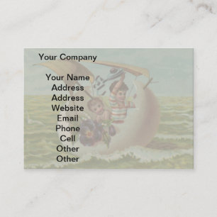 Antike Osterkarte Segelndes Ei Kinder Visitenkarte