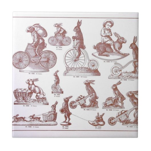 Antike Ostern-Schokoladen-Form-Katalog-Häschen Fliese (Vorderseite)