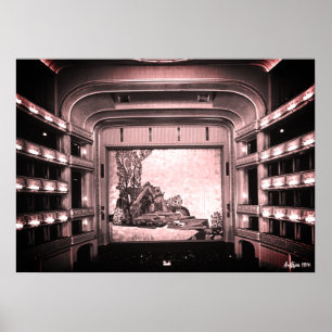 Antike Österreich Wien Staatsoper Oper innen Poster