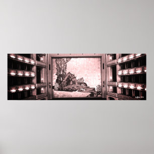 Antike Österreich Wien Staatsoper Opernhaus innen Poster