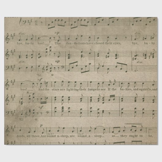 Antike Packpapier-Rolle der Musik-Blatt-Art-8 Geschenkpapier (Flach)