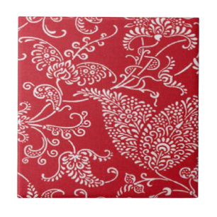 Antike Paisley-Rot-Keramikfliese Fliese