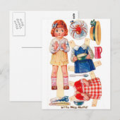 Antike Paperdoll Little Miss Muffet Postkarte (Vorne/Hinten)
