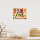 Antike Papierpuppe Poster (Küche)