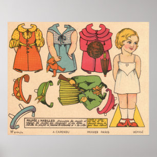 Antike Papierpuppe Poster