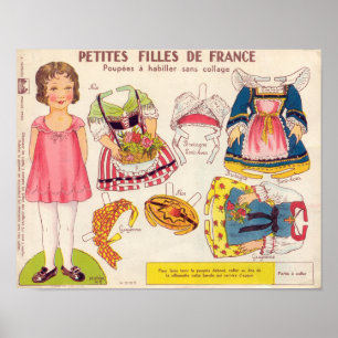 Antike Papierpuppe Poster