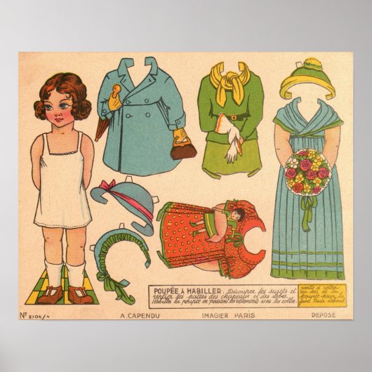 Antike Papierpuppe Poster (Vorne)