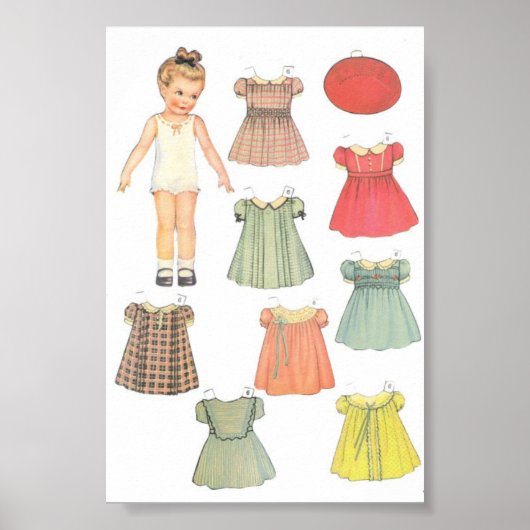Antike Papierpuppe Poster (Vorne)