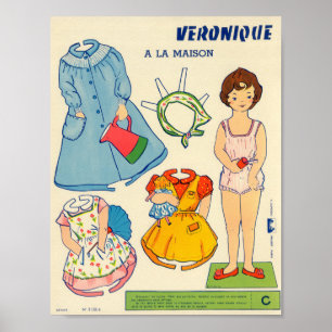 Antike Papierpuppe Poster