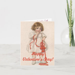 Antike Papierpuppen Valentinstagskarte Feiertagskarte