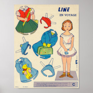 Antike Papierschneiderpuppe Poster