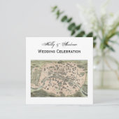 Antike Paris Karte, DIY BG SQ Hochzeit Einladung (Stehend Vorderseite)