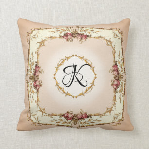 Antike Pariser Aquarell-Rosen in staubigem Rosa Kissen