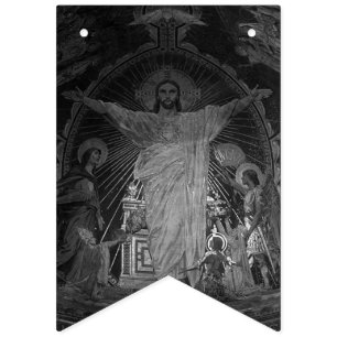 Antike Pariser Mosaik Heiliges Herz Jesu Wimpelkette