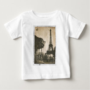 Antike Pariser Postkarte, Eiffelturm Baby T-shirt