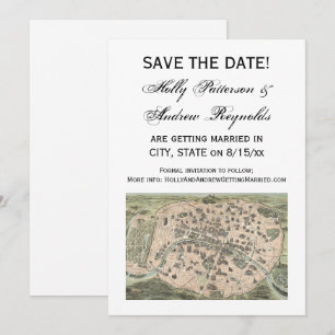 Antike Pariskarte, DIY BG V Save the Date Einladung